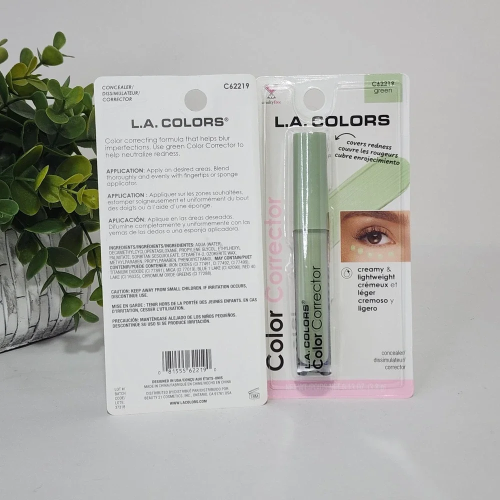 L.A. Colors Green Color Corrector Concealer C62219 Covers Redness ~ Lot of 2
